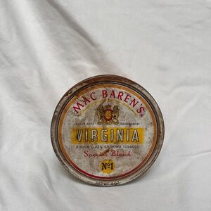 Virginia Tobacco Tin - Vintage Gold and Red Accent